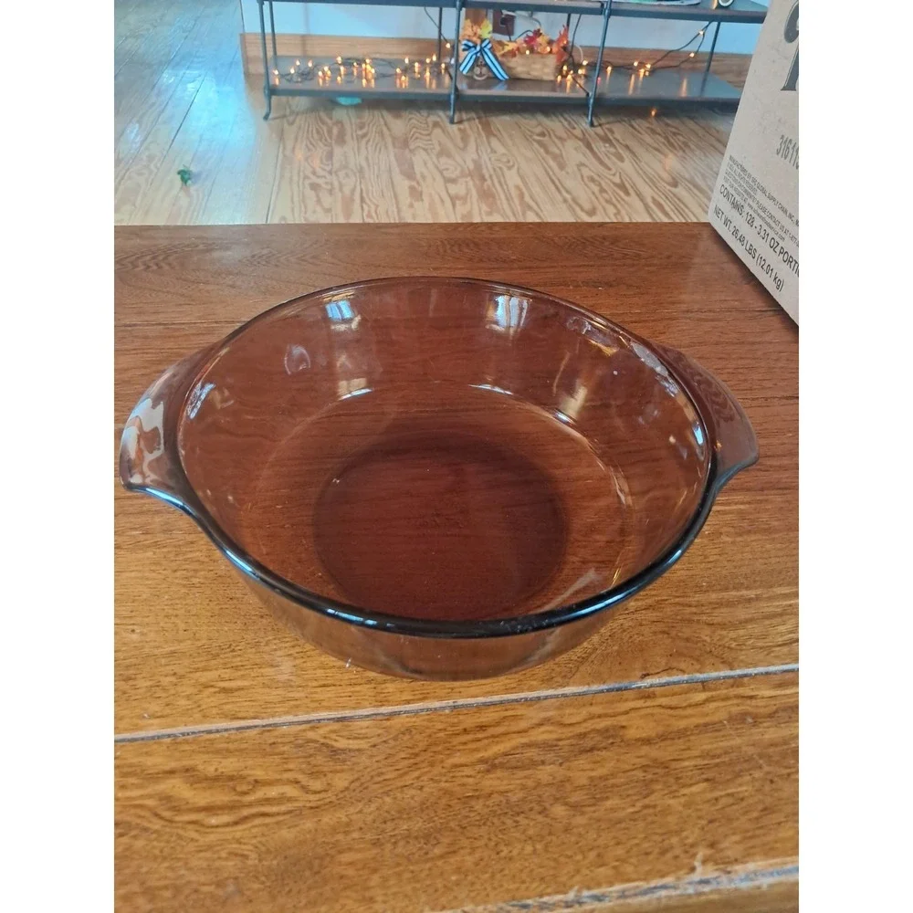 Vintage Anchor Hocking 2 Qt Casserole Dish Amber Brown #438 Glass - No Lid